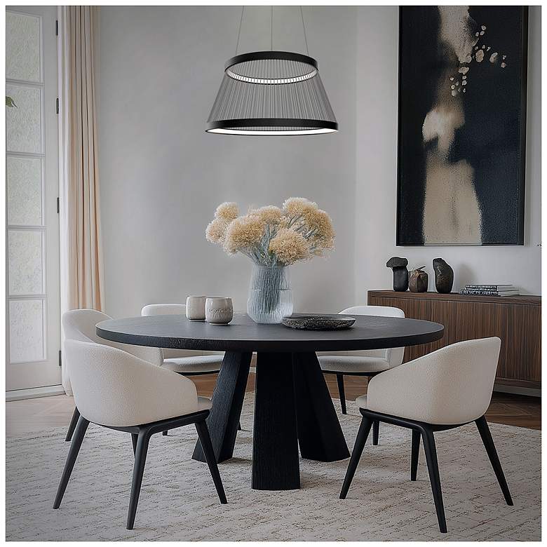 Image 6 Grohle 15.5"H x 32"W 2-Light Pendant in Black more views