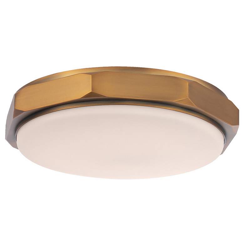 Image 1 Grommet 3.25"H x 13"W 1-Light Flush Mount in Aged Brass