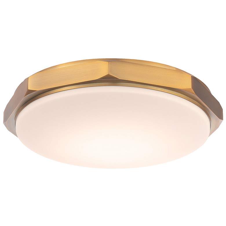 Image 2 Grommet 3.25"H x 16"W 1-Light Flush Mount in Aged Brass