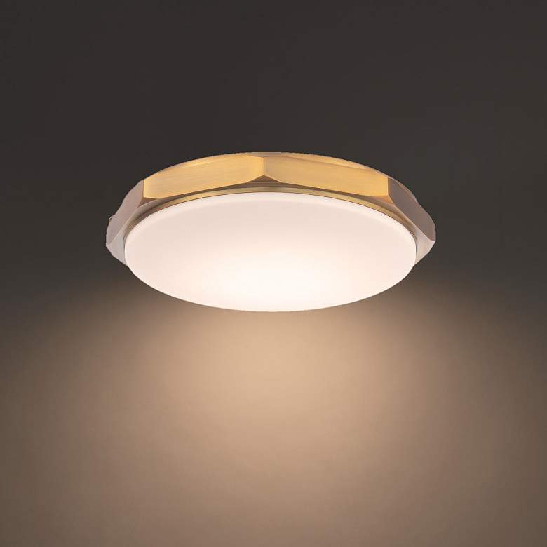 Image 1 Grommet 3.25"H x 16"W 1-Light Flush Mount in Aged Brass