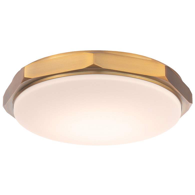 Image 1 Grommet 3.25 inchH x 16 inchW 1-Light Flush Mount in Aged Brass