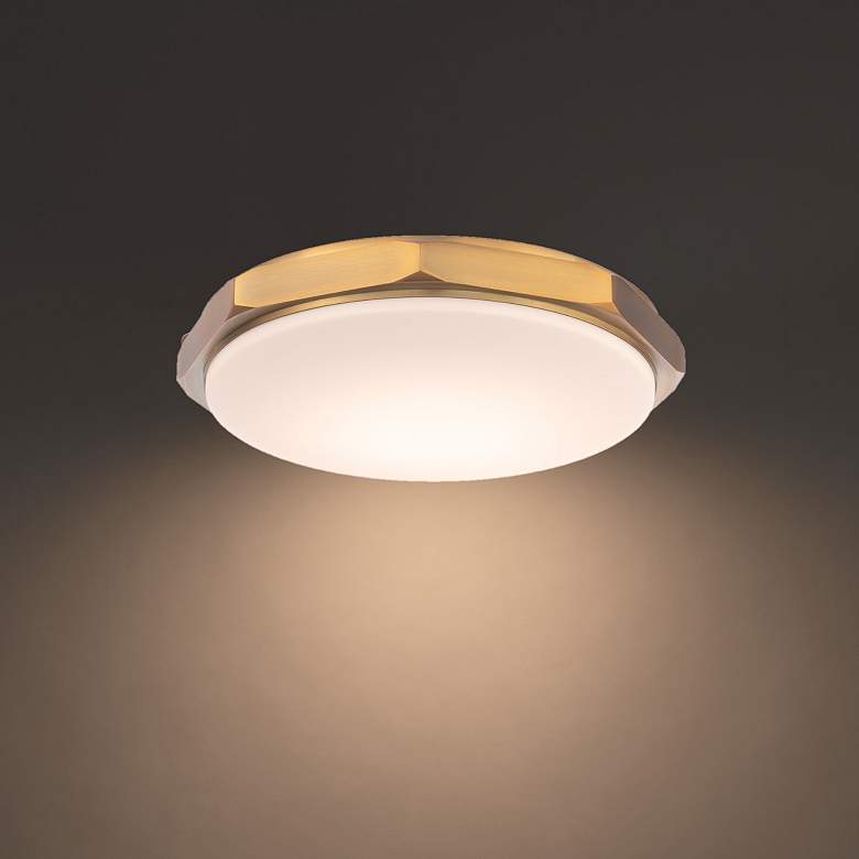 Image 1 Grommet 3.25"H x 16"W 1-Light Flush Mount in Aged Brass