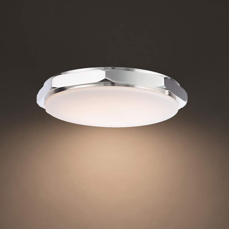 Image 1 Grommet 3.25"H x 16"W 1-Light Flush Mount in Polished Nickel