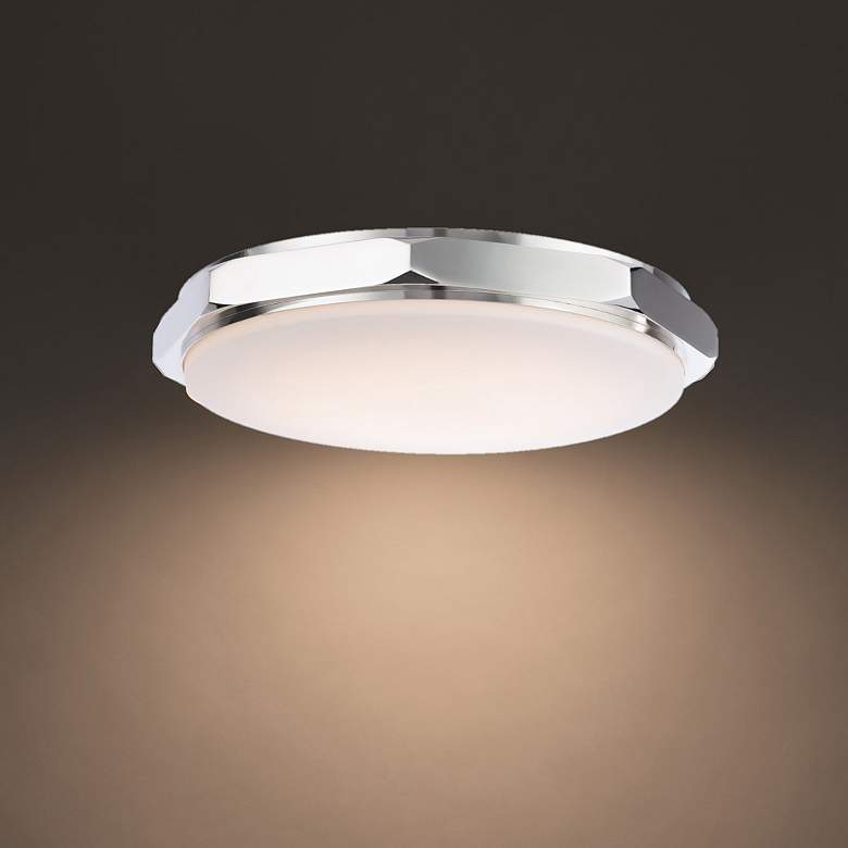Image 1 Grommet 3.25"H x 16"W 1-Light Flush Mount in Polished Nickel