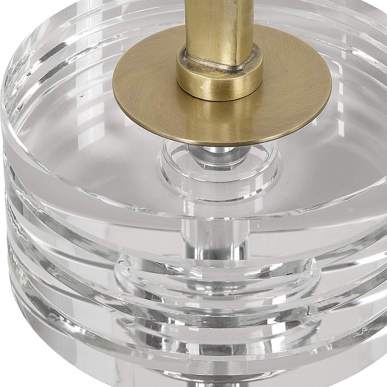 Image 3 Groove 10" Wide Brushed Gold Crystal Round Drink Table more views