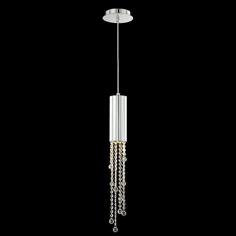 Image 1 Groove 23 inch High Chrome and Crystal Mini Pendant Light