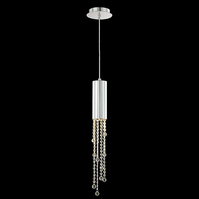 Image 1 Groove 23" High Chrome and Crystal Mini Pendant Light