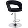 Groove Black Faux Leather Adjustable Swivel Bar Stool