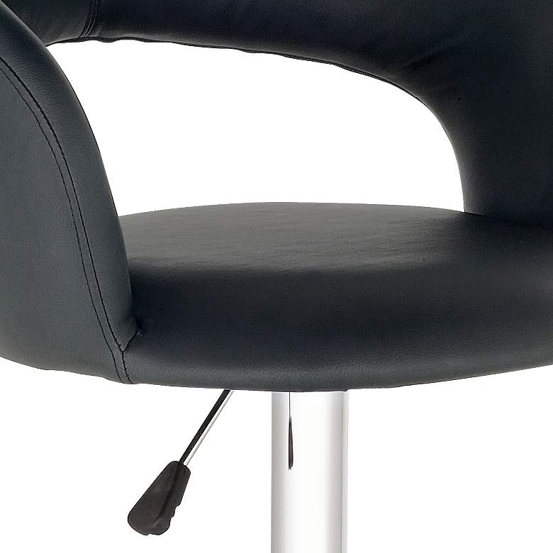 Image 4 Groove Black Faux Leather Adjustable Swivel Bar Stool more views