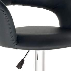 Image4 of Groove Black Faux Leather Adjustable Swivel Bar Stool more views