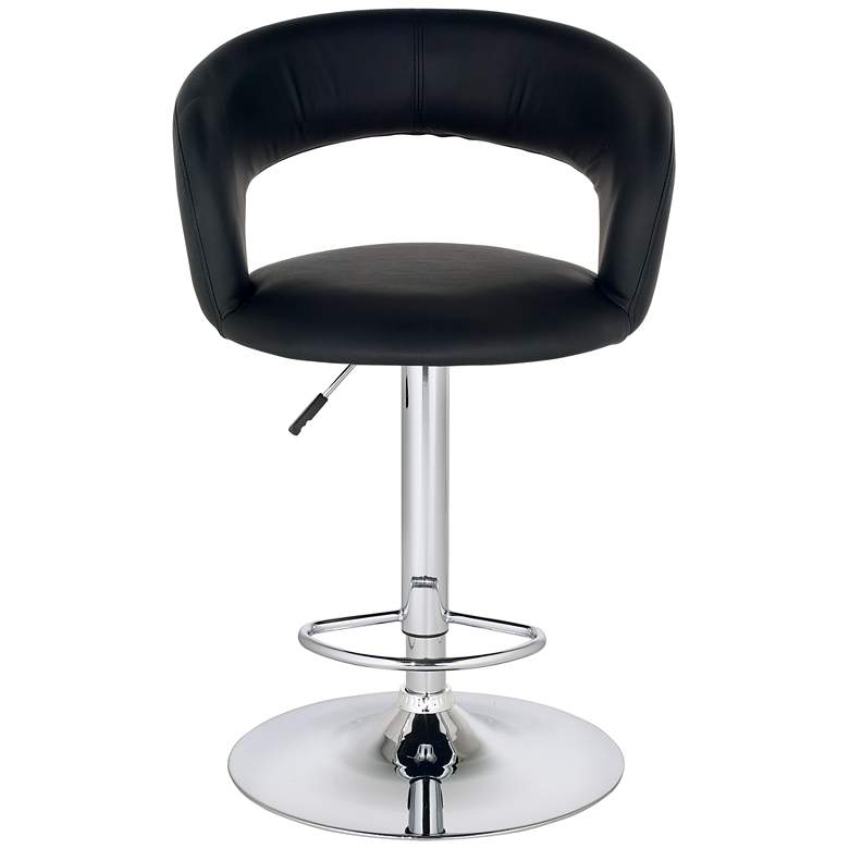 Groove Black Faux Leather Adjustable Swivel Bar Stool more views