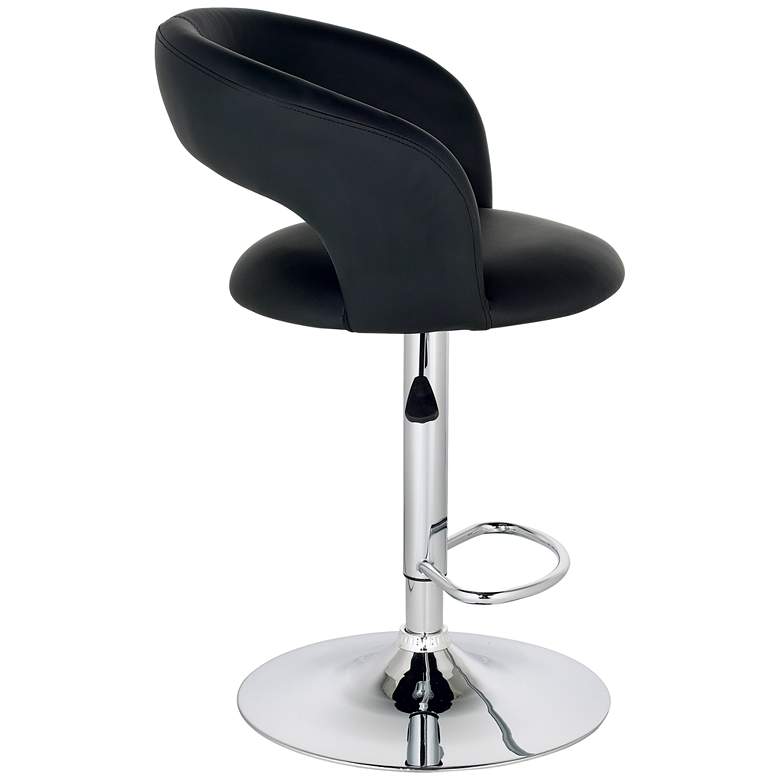 Image 7 Groove Black Faux Leather Adjustable Swivel Bar Stool more views