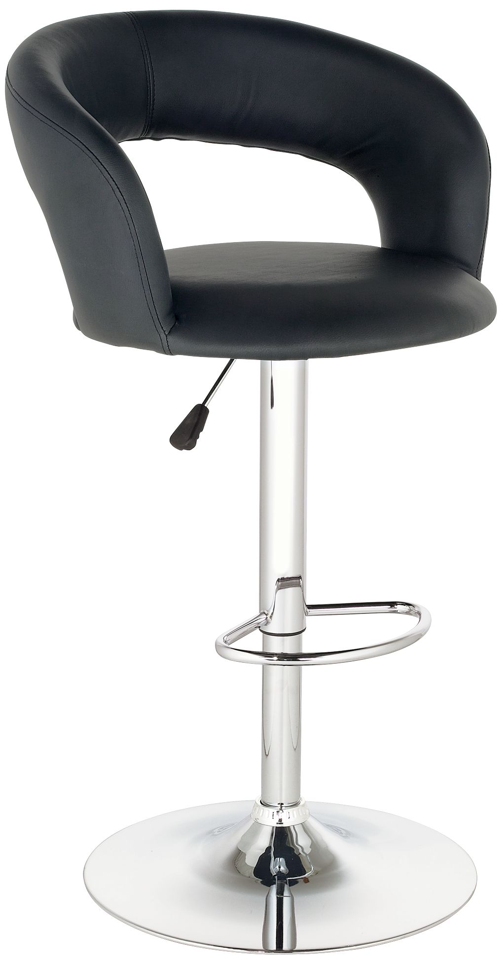 Groove Black Faux Leather Adjustable Swivel Bar Stool in scene