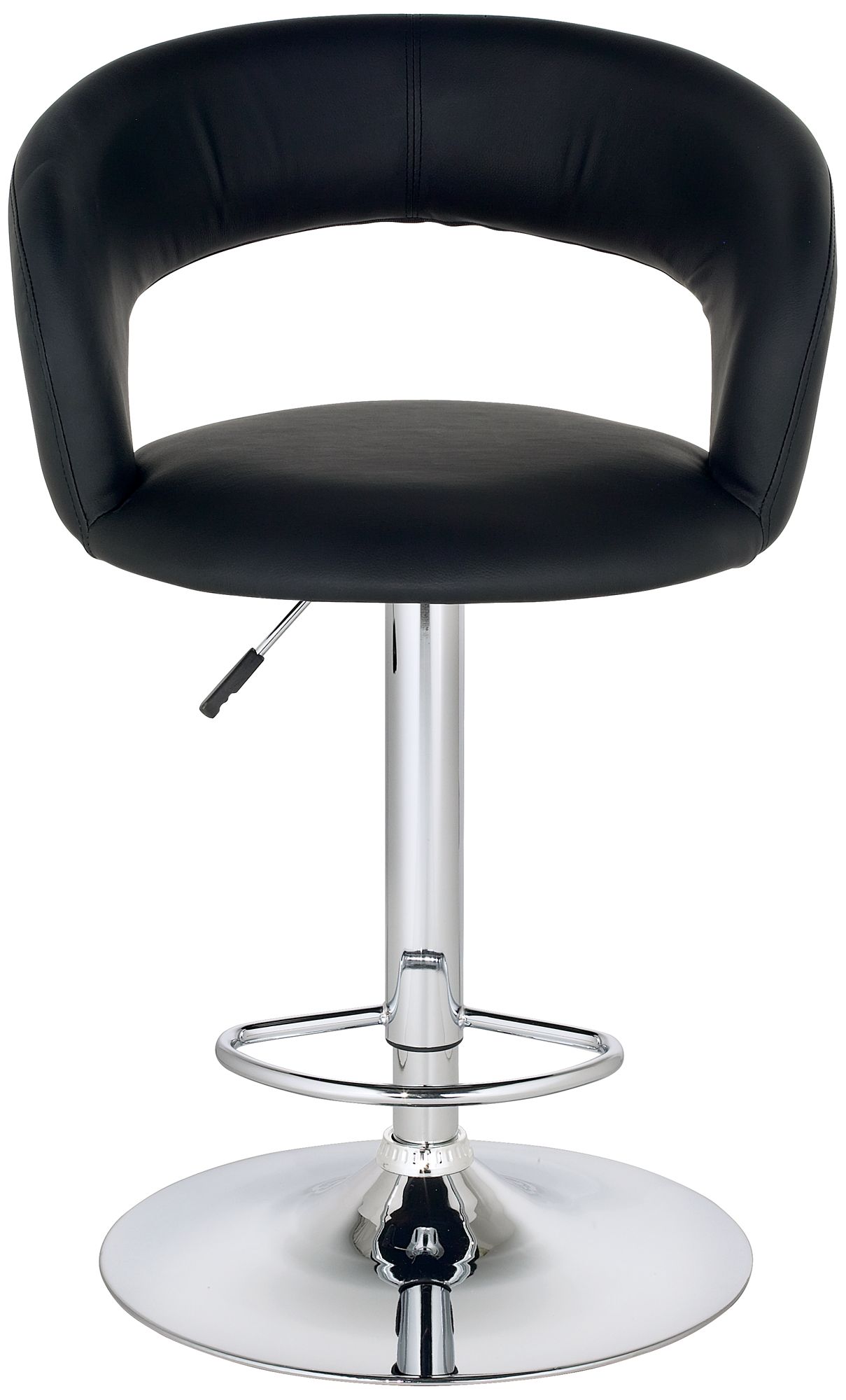 Image 6 Groove Black Faux Leather Swivel Bar Stools Set of 2 more views