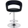 Groove Black Faux Leather Swivel Bar Stools Set of 2 in scene