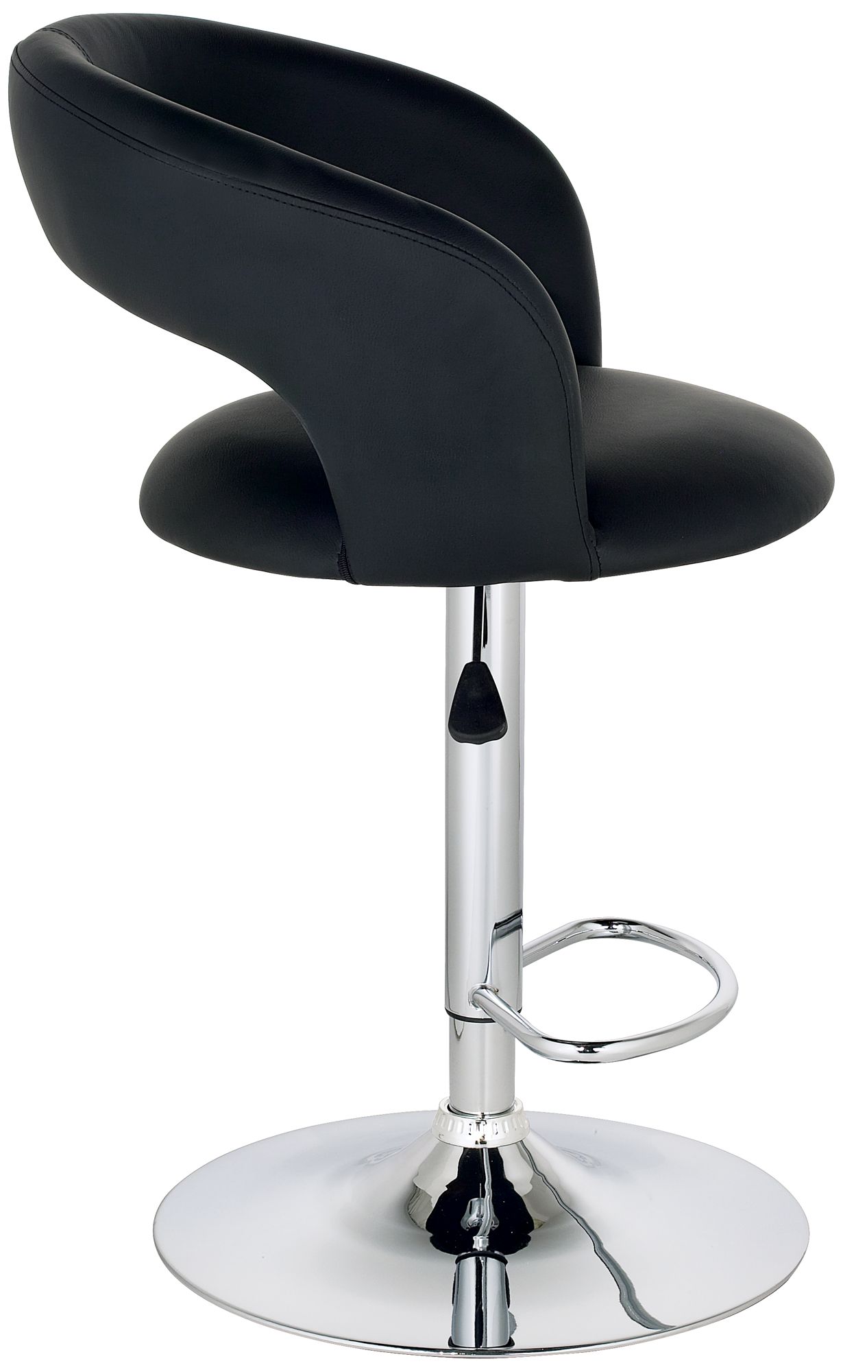 Image 7 Groove Black Faux Leather Swivel Bar Stools Set of 2 more views