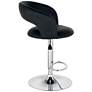 Groove Black Faux Leather Swivel Bar Stools Set of 2 in scene