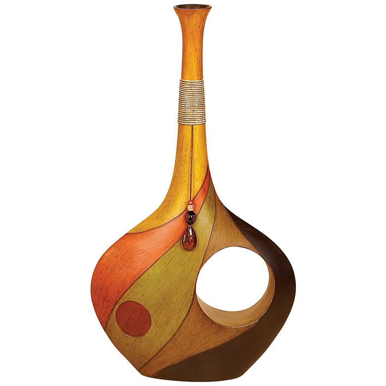 Image 2 Groove I Multi-Color 25"H Decorative Vase with Hold Handle