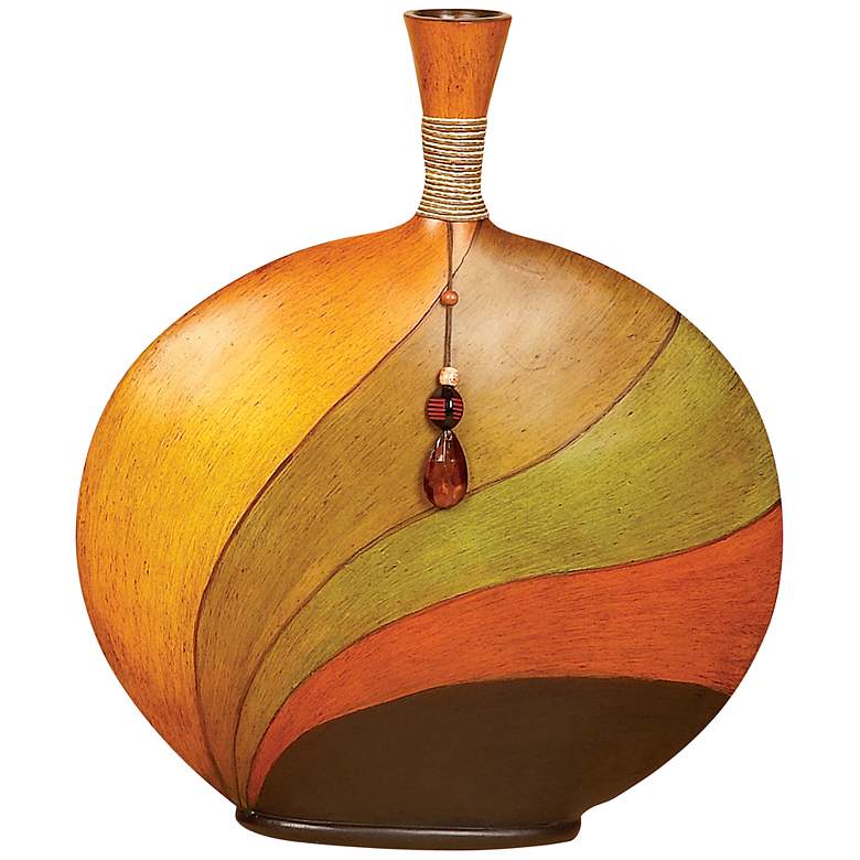 Image 2 Groove II Multi-Color 20" High Decorative Flask Bottle Vase