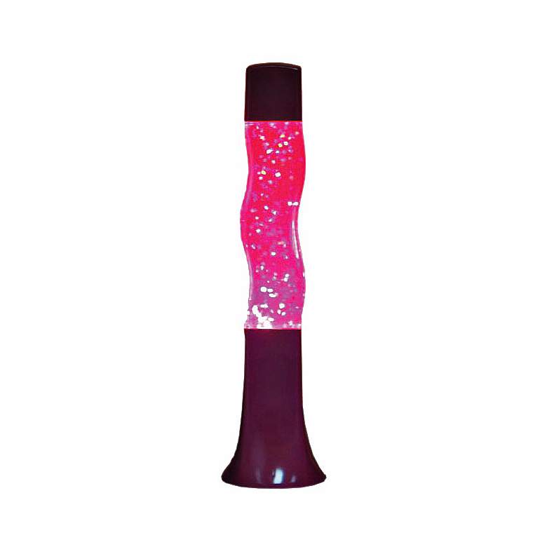 Image 1 Groovy 16 inchH Purple Glitter Curvy Motion Accent Lamp