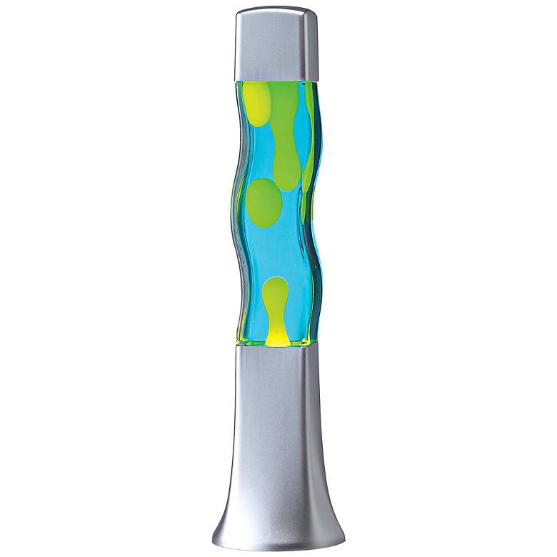 Image 1 Groovy Yellow and Blue 16 inch HIgh Curvy Motion Accent Lamp
