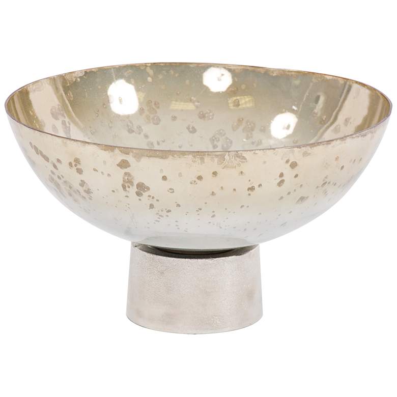 Image 1 Grotto 14 inch Wide Silver Glass Modern Bowl by Howard Elliott