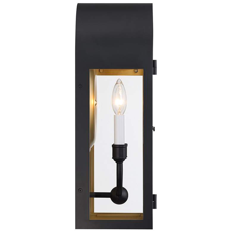 Image 5 Grotto 2-Light Outdoor Wall Lantern in Matte Black with Vintage Gold more views