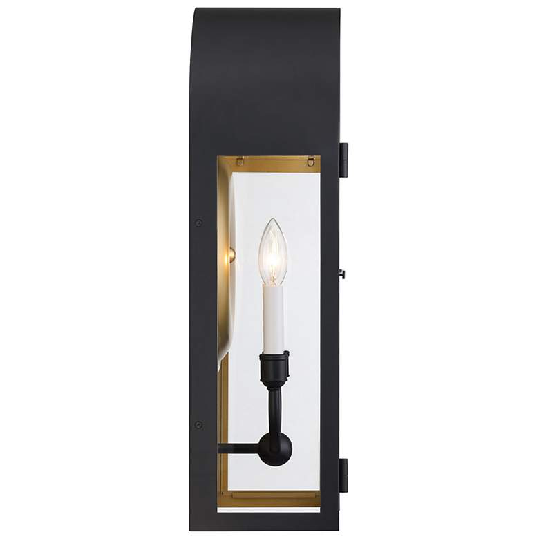 Image 5 Grotto 2-Light Outdoor Wall Lantern in Matte Black with Vintage Gold more views