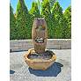 Grotto 41"H Relic Lava Tiered Outdoor LED Fountain