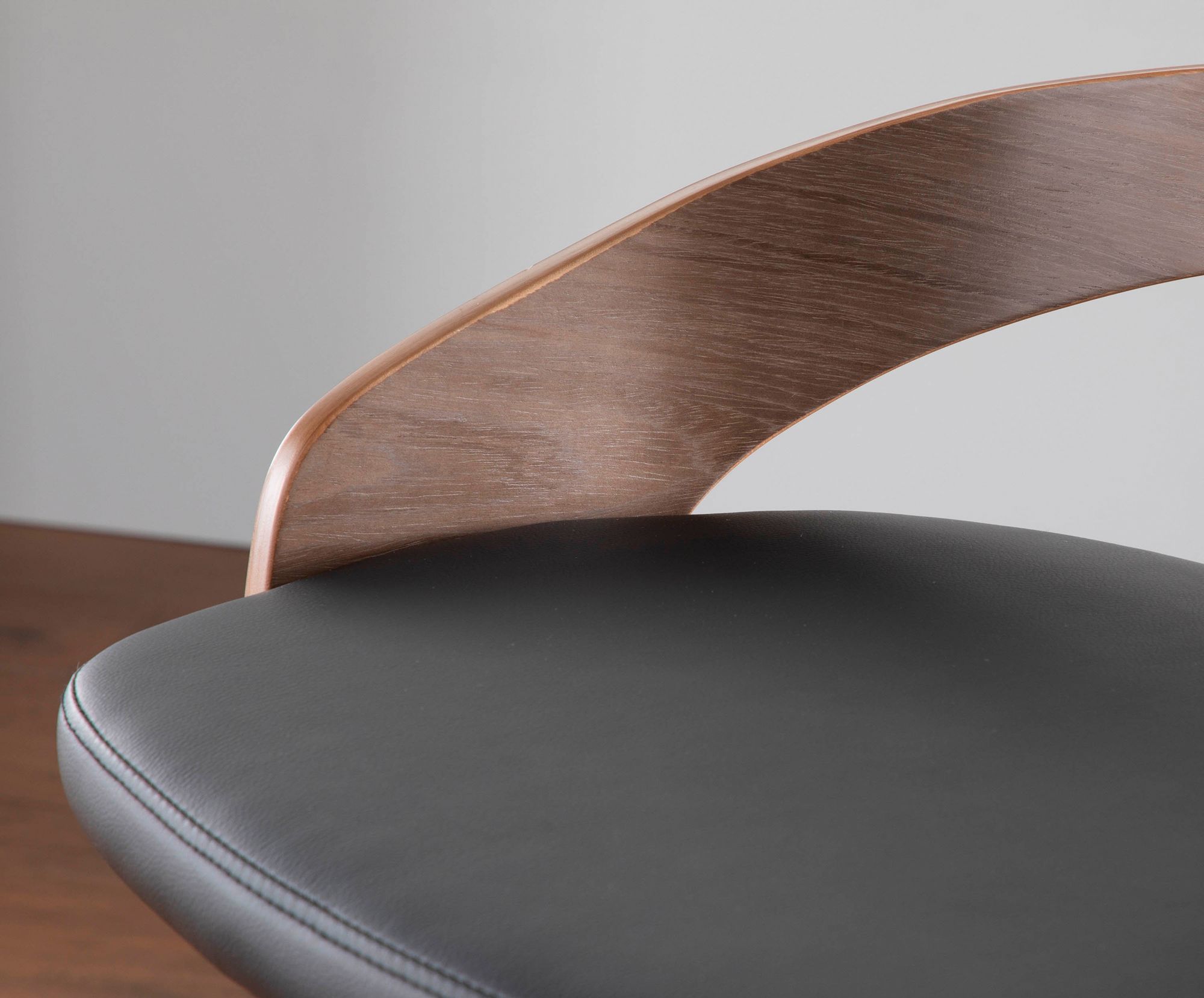 Grotto Counter Stool in Grey Wood and Black PU by LumiSource Pair