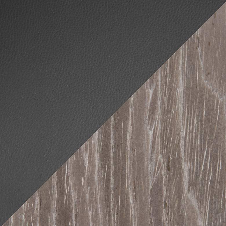 Image 7 Grotto Counter Stool in Grey Wood and Black PU by LumiSource Pair more views