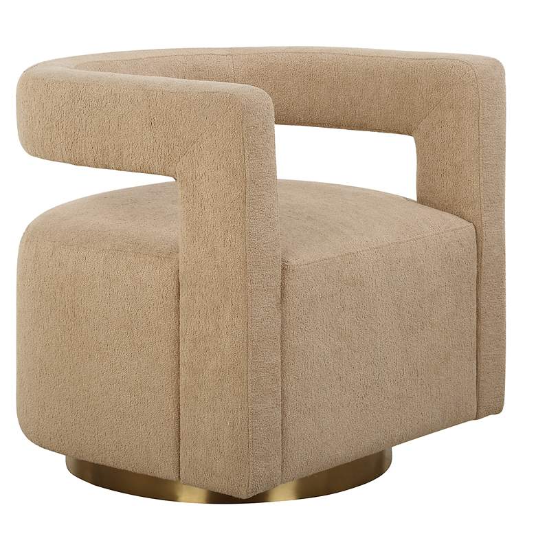 Image 4 Grounded 28" Wide Boucle Swivel Chair more views