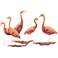 Group Of Five Flamingos 22" Wide Capiz Shell Wall Decor