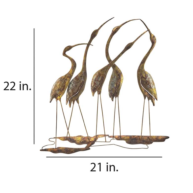 Image 4 Group Of Five Shorebirds 22" High Capiz Shell Wall Decor more views