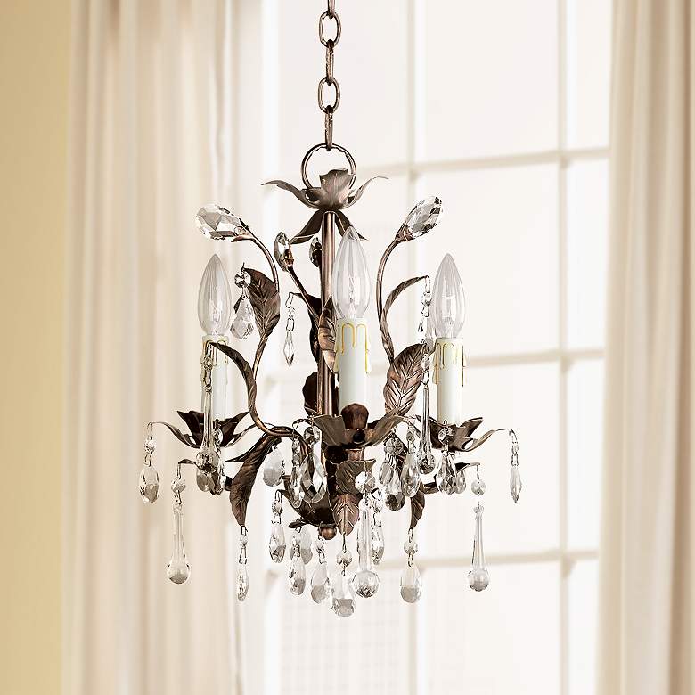 Image 1 Grove 14" Wide 3-Light Oil-Rubbed Bronze Chandelier