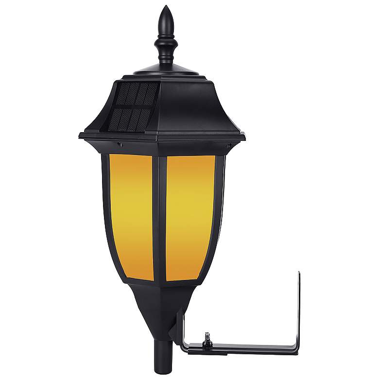 Image 4 Grove 15" High Black Amber/White LED Solar Wall Light more views