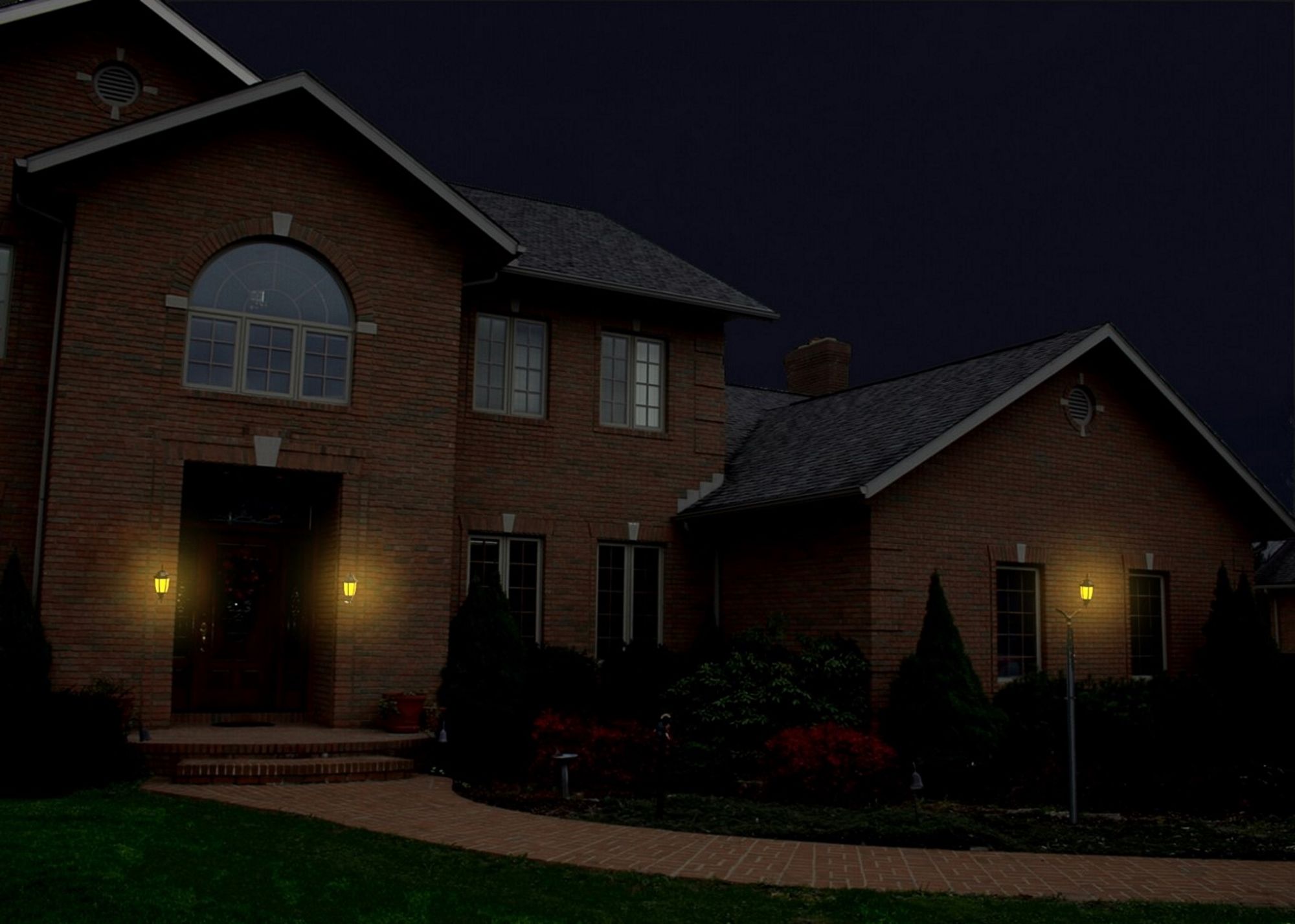 Grove 15" High Black Amber/White LED Solar Wall Light