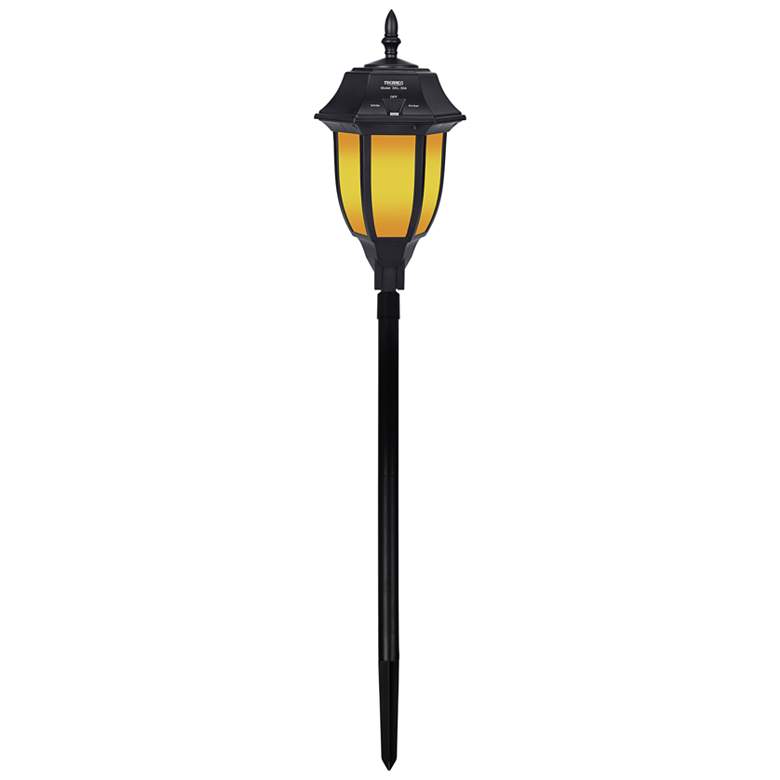 Image 3 Grove 42 1/4" High Black Amber/White LED Solar Garden Light more views