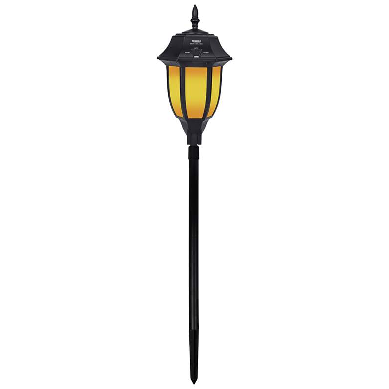 Image 3 Grove 42 1/4 inch High Black Amber/White LED Solar Garden Light more views