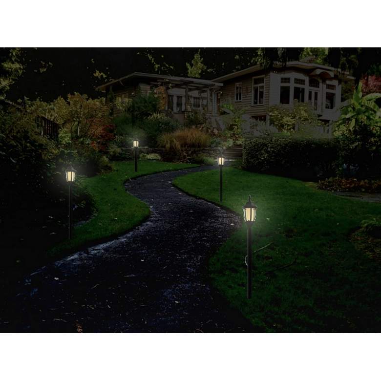 Image 6 Grove 42 1/4 inch High Black Amber/White LED Solar Garden Light more views