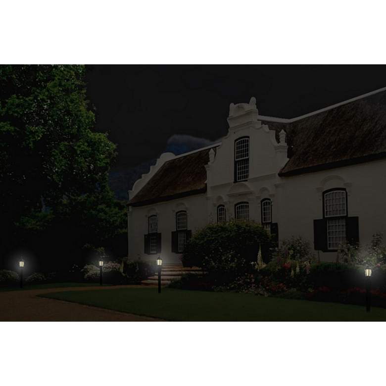 Image 7 Grove 42 1/4 inch High Black Amber/White LED Solar Garden Light more views