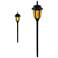 Grove 42 1/4" High Black Flame/Still LED Solar Garden Light