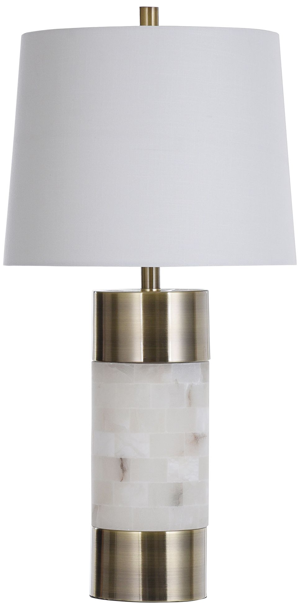 Grove Alabaster and Brass Table Lamp with LED Night Light