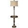 Grover Weathered Wash Finish Tray Table Floor Lamp
