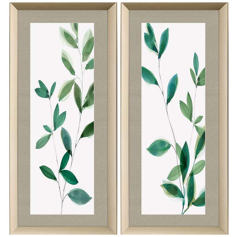 Image 1 Growing Green 19"W x 43"H Framed Art Set of 2