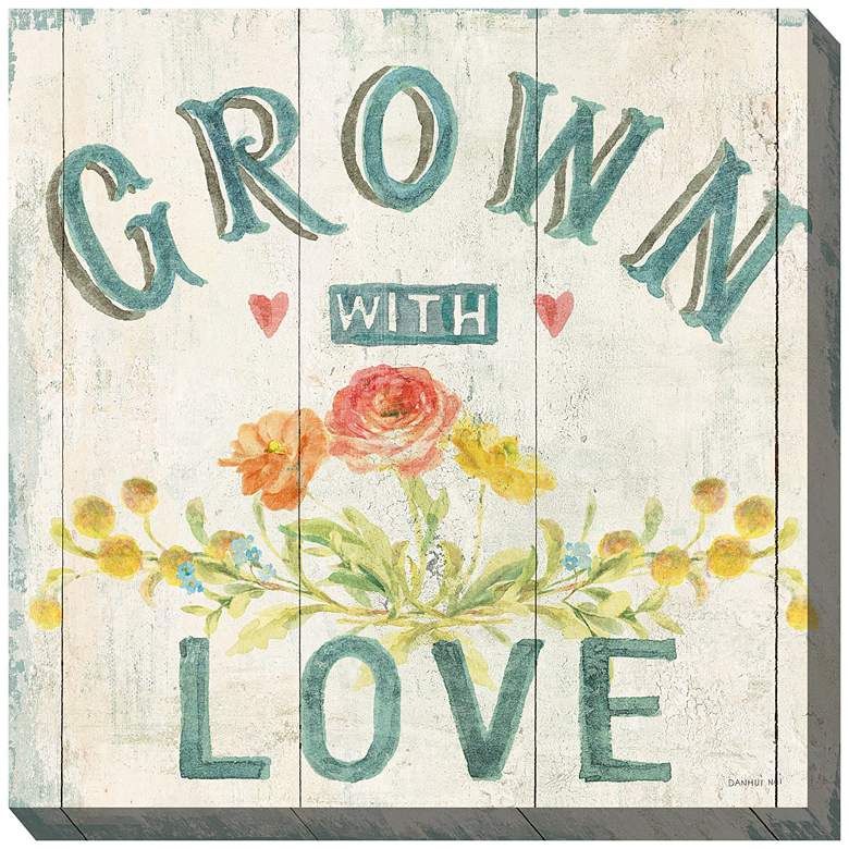Image 1 Grown With Love 24 inch Square Outdoor Canvas Wall Art