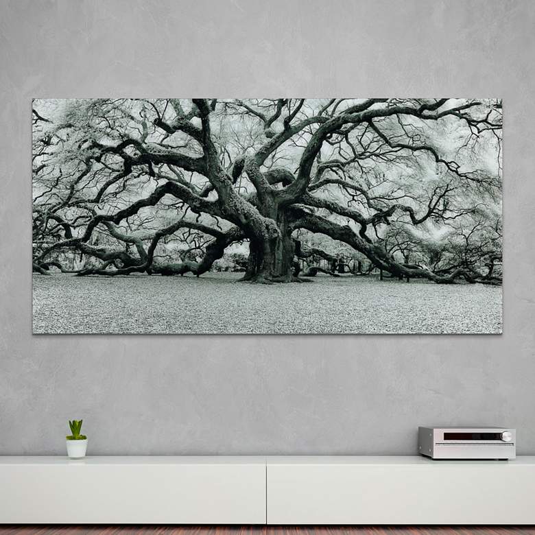 Image 2 Growth 72 inch Wide Free Floating Tempered Art Glass Wall Art