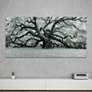 Growth 72" Wide Free Floating Tempered Art Glass Wall Art in scene