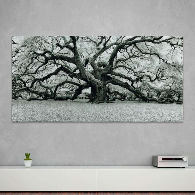 Image 1 Growth 72 inch Wide Free Floating Tempered Art Glass Wall Art