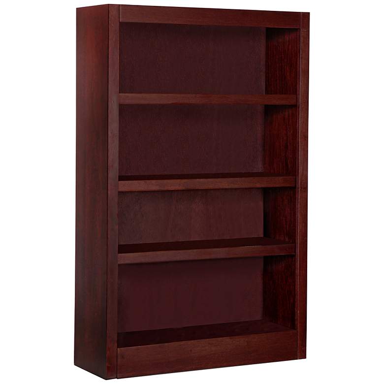 Image 1 Grundy 48 inch High Cherry Single-Wide 4-Shelf Bookcase